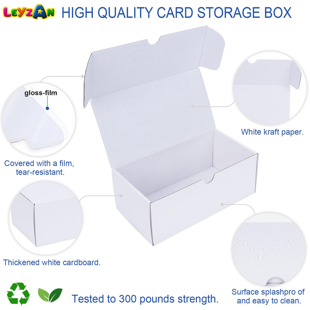 Leyzan 8-Pack Trading Card Storage Boxes for Toploaders - 7 Inch, Holds 800 Toploaders with Dividers and Labels