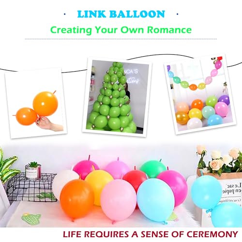 LFCXHTY 120-Pack White Quick Link Balloons - 6 Inch Latex Linking Balloons for Party Decorations