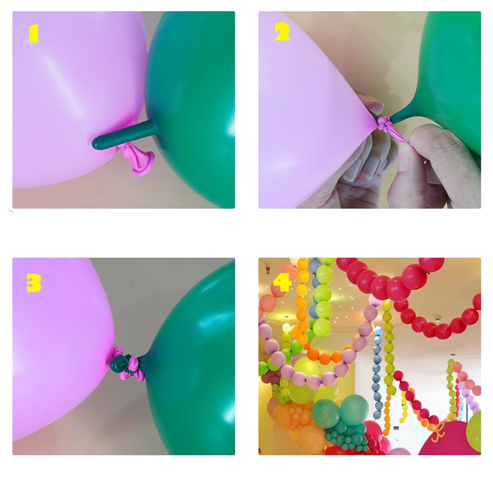 LFCXHTY 120-Pack White Quick Link Balloons - 6 Inch Latex Linking Balloons for Party Decorations