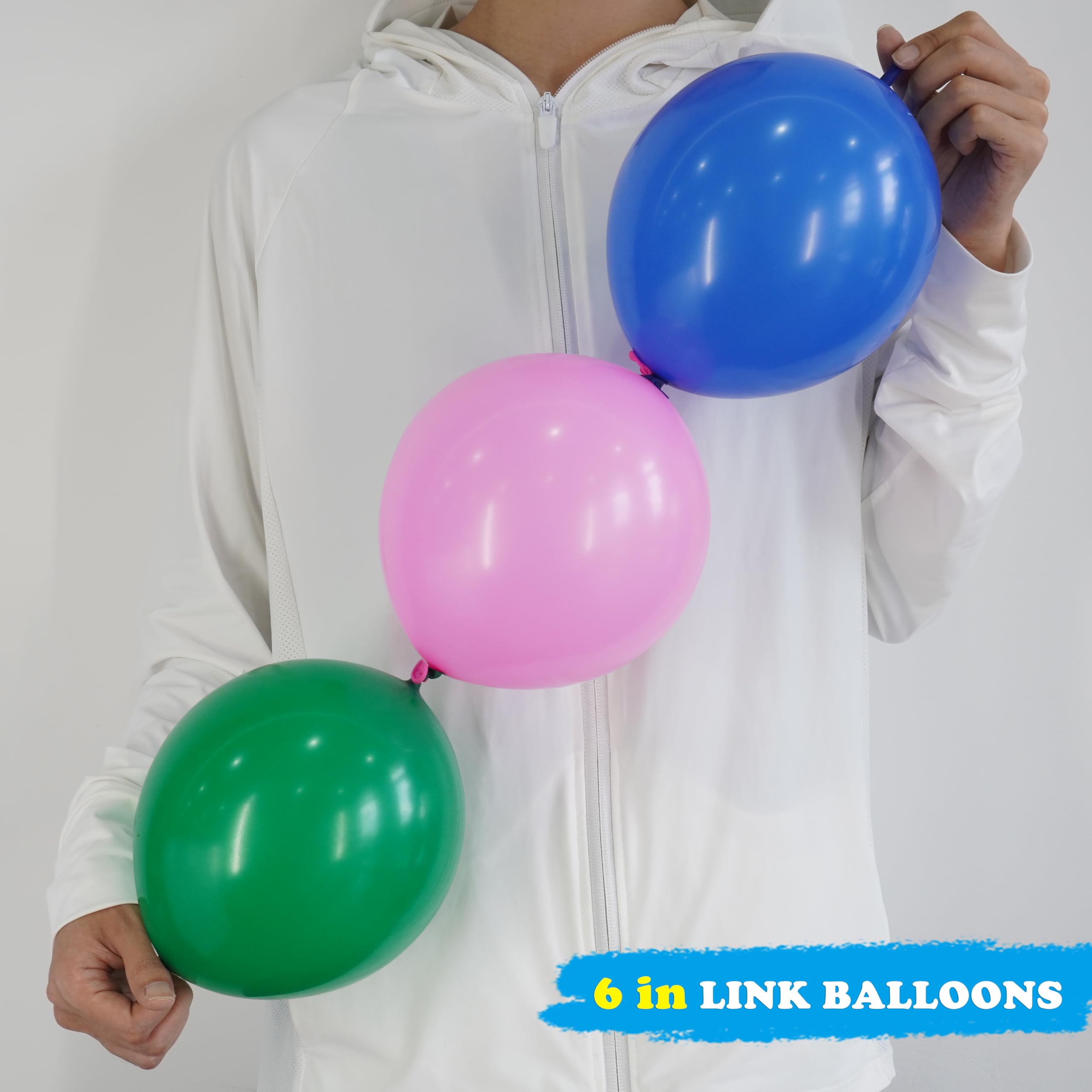 LFCXHTY 120-Pack White Quick Link Balloons - 6 Inch Latex Linking Balloons for Party Decorations