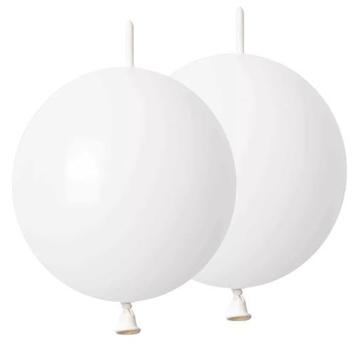 LFCXHTY 120-Pack White Quick Link Balloons - 6 Inch Latex Linking Balloons for Party Decorations
