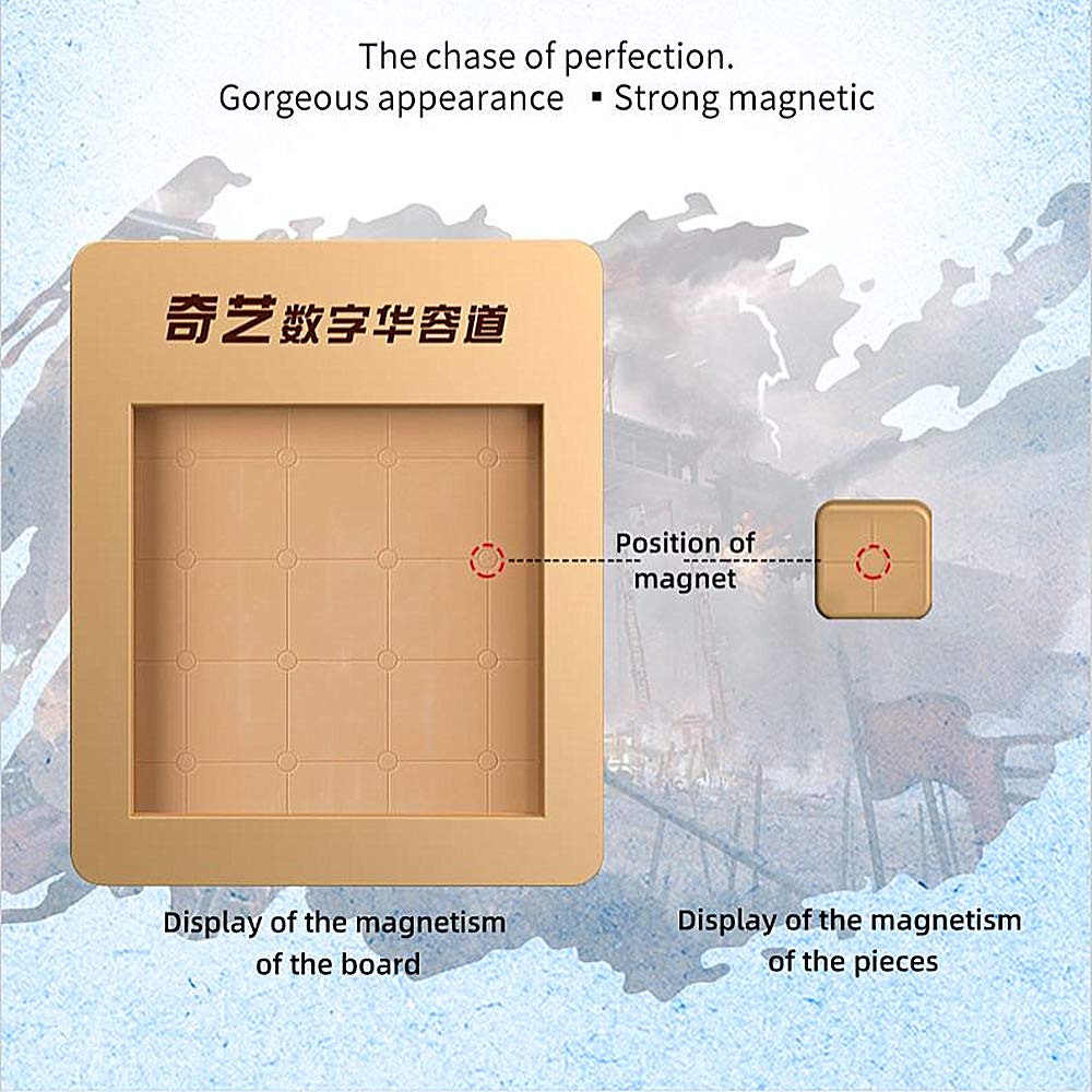LiangCuber 4x4 Klotski Magnetic Sliding Block Puzzle - 15-Digit Number Puzzle for Kids and Adults