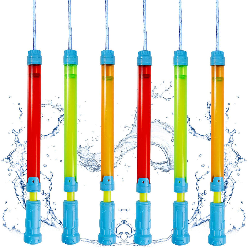 LIANORIST 6-Pack Water Guns for Kids - Expandable Squirt Guns (Up to 40ft) - Non-Toxic Pool Toys for Ages 3-12