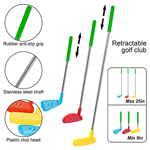 Liberry Toddler Golf Set: Retractable Clubs for Ages 3-5 – Indoor & Outdoor Play