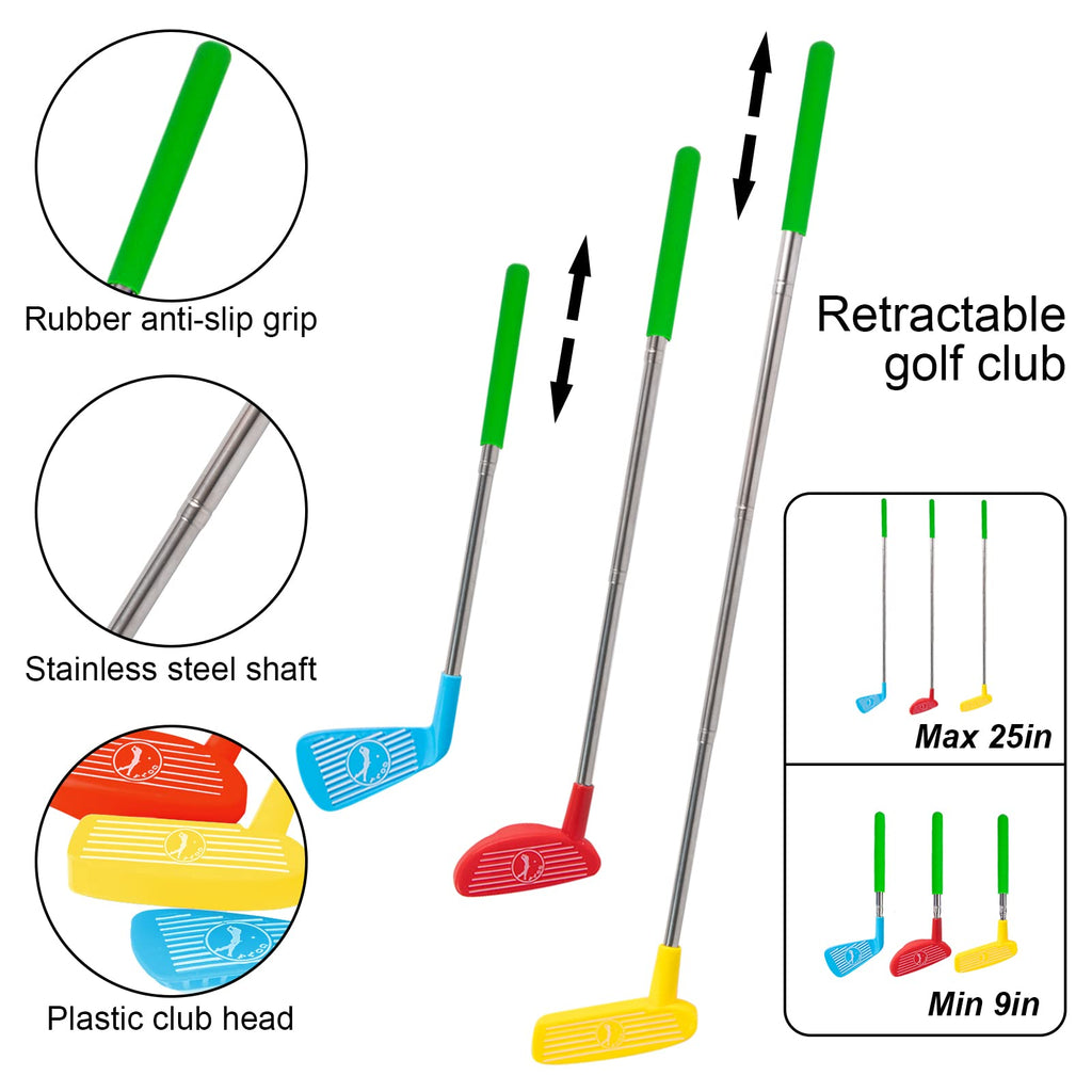 Liberry Toddler Golf Set: Retractable Clubs for Ages 3-5 – Indoor & Outdoor Play