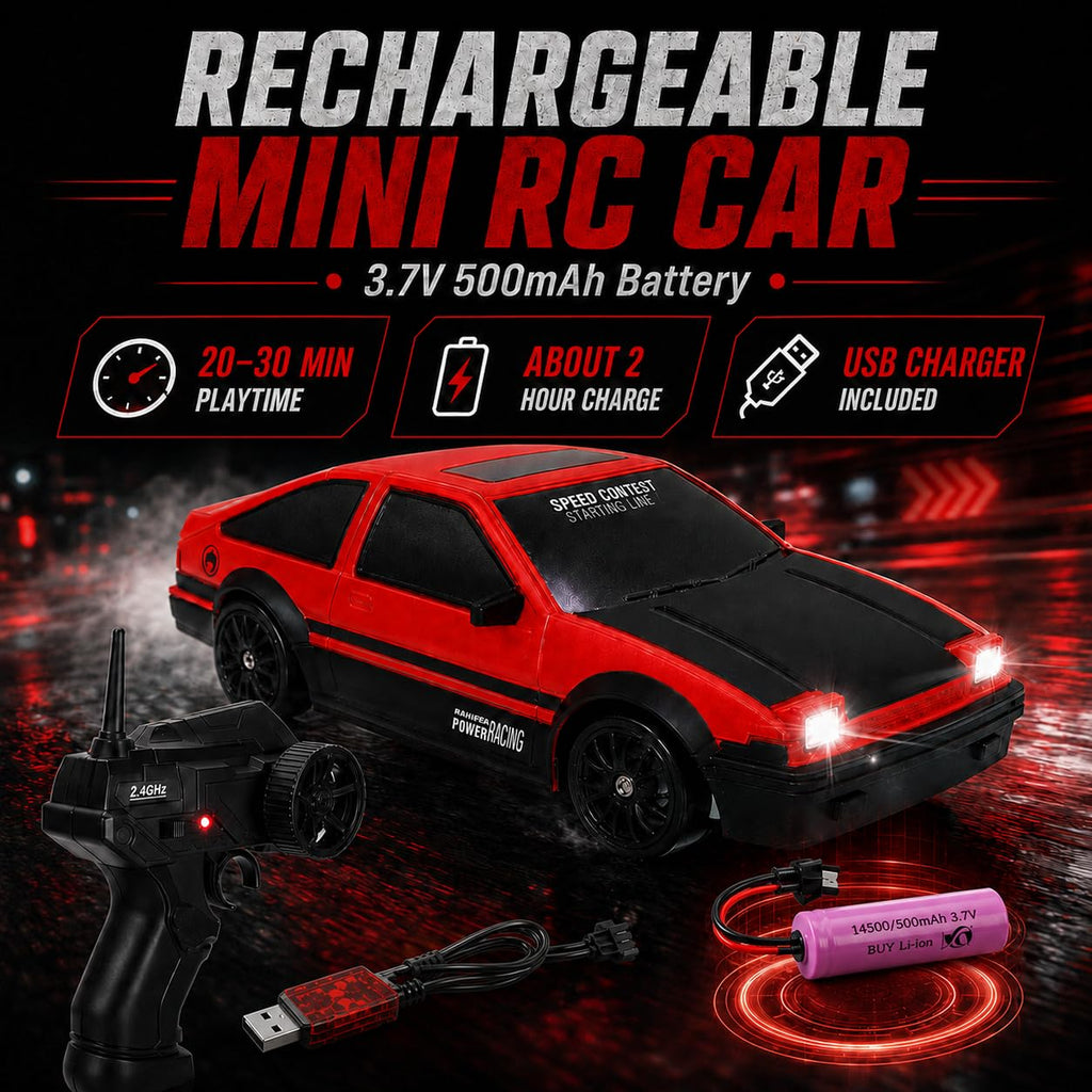 Liberty Imports 1/24 RC Drift Car - 4WD 2.4GHz with LED Lights and Drift Tires