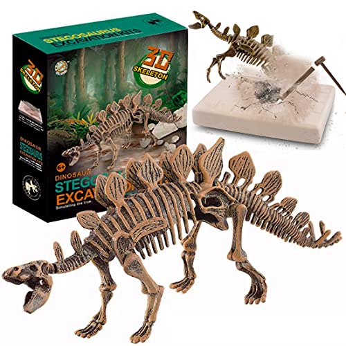 Liberty Imports Stegosaurus Dinosaur Skeleton Dig Kit – Excavate and Build 3D Fossil Bones, Science Educational Toy for Kids Ages 4+