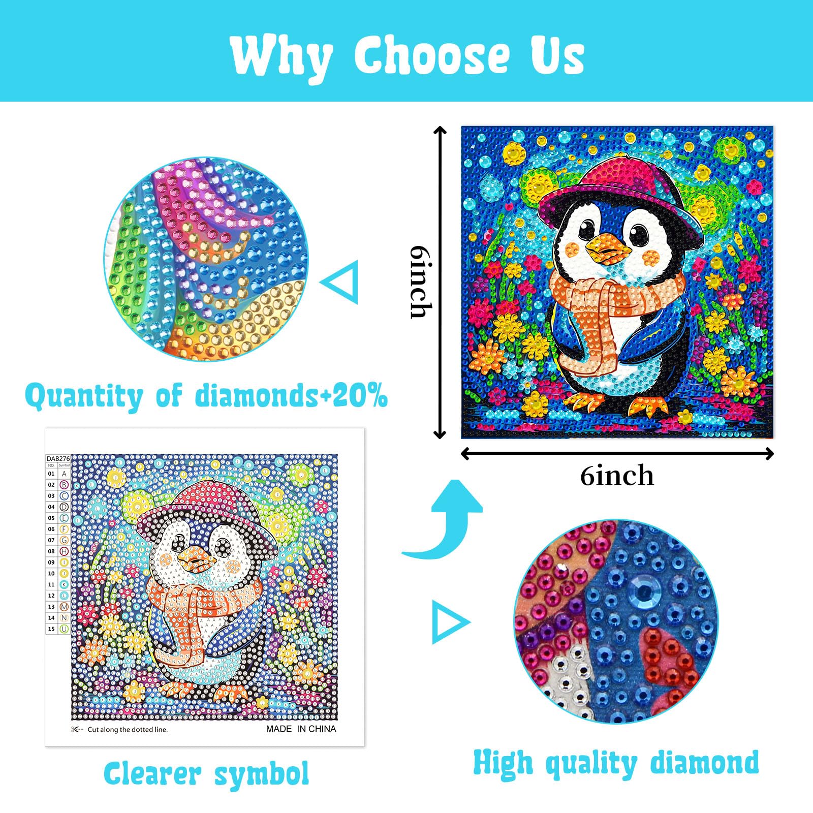Libfx Diamond Art Kits for Kids 4-Pack – Beginner-Friendly Animal Diamond Painting for Ages 8-12 (Parrot & Cat)