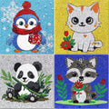 Libfx Diamond Art Kits for Kids 4-Pack – Penguin & Panda Designs for Ages 8-12