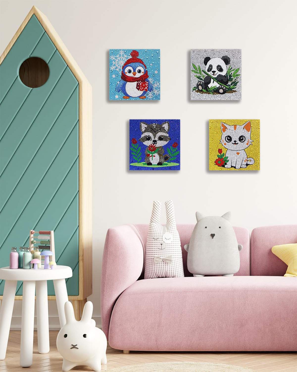 Libfx Diamond Art Kits for Kids 4-Pack – Penguin & Panda Designs for Ages 8-12