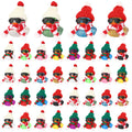 Libima 12 Christmas Rubber Ducks with Mini Hats, Scarves, Sunglasses – Glitter Bath Toys & Car Decor