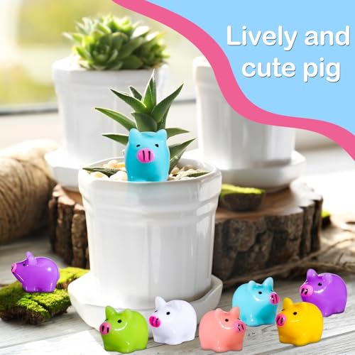 Libima 120 Mini Resin Pigs – Cute Tiny Pig Figurines for Crafts, Cake Toppers, and Miniature Gardens