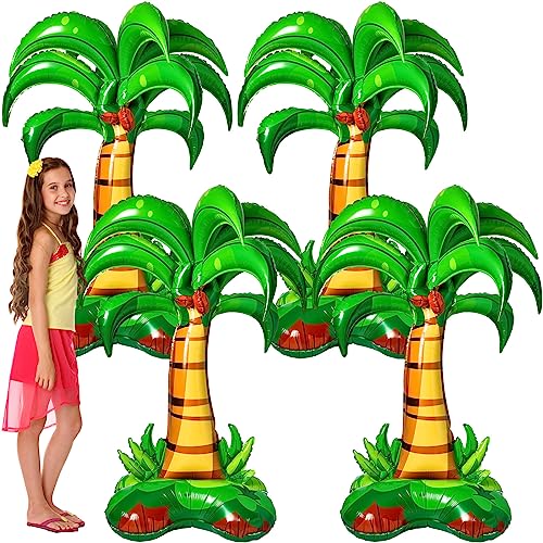 Libima 52-Inch Inflatable Palm Trees (2-Pack) - Tropical Foil Balloons for Hawaiian Luau Beach Party Decorations