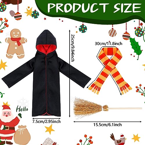 Libima 6-Piece Wizard Doll Costume Set – Mini Robes, Scarves & Broom for 12-Inch Dolls