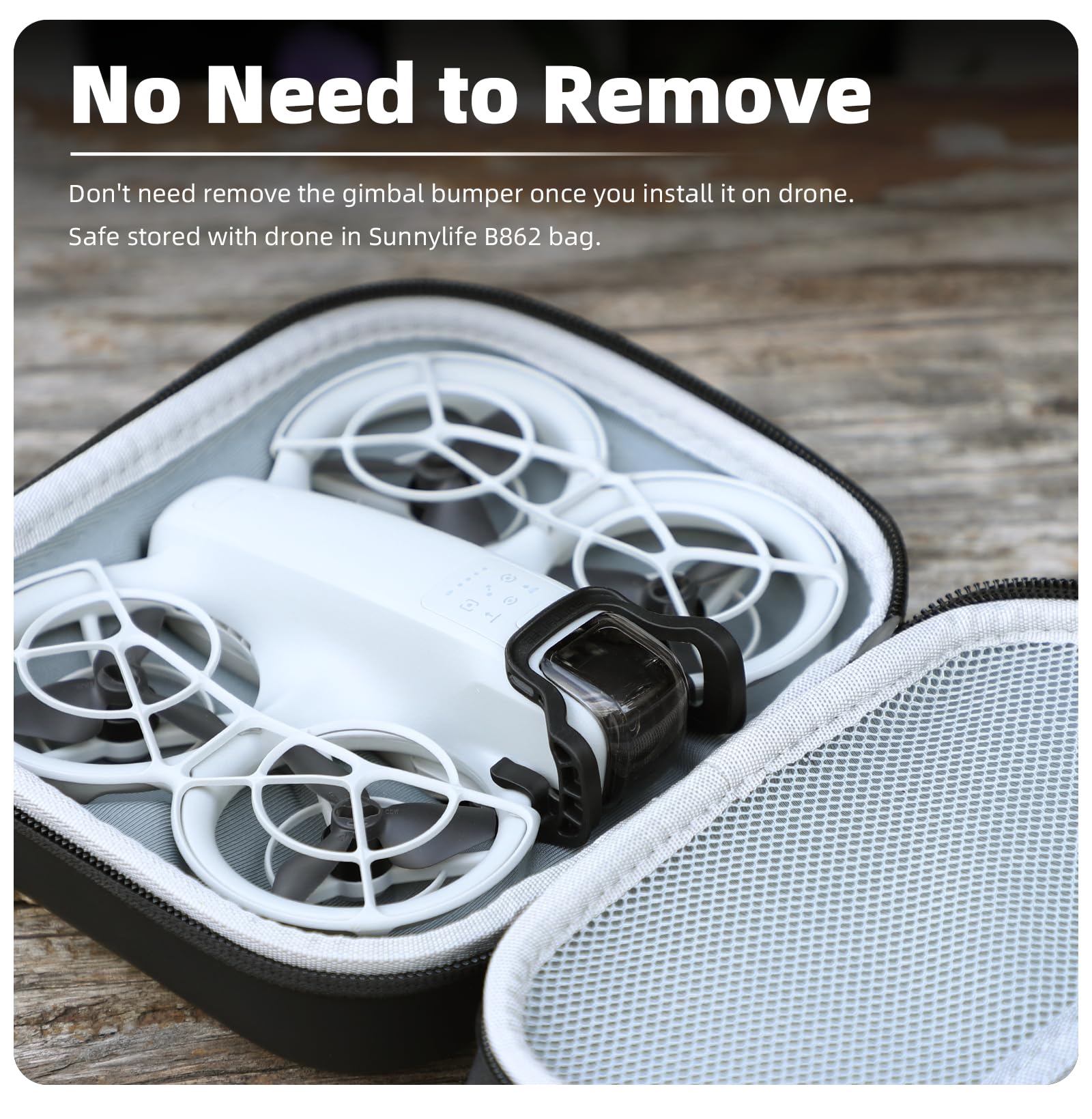 LIBOQIAO Gimbal Bumper for DJI NEO - Quick-Release, Anti-Collision, Full Protection, Black