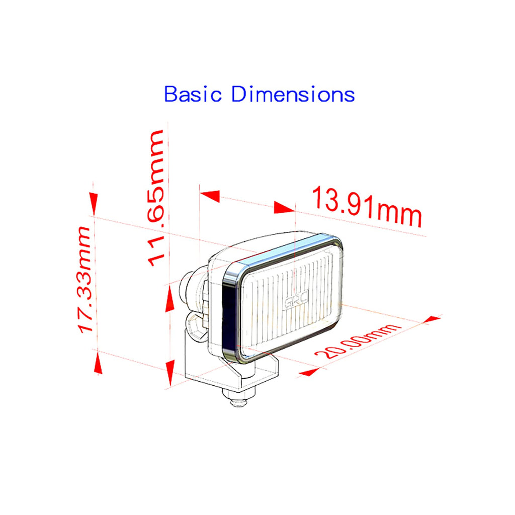 LICHIFIT 20mm Rectangular Spotlight for 1:8 1:10 RC Cars – Standard Yellow Lamp (G157UY)