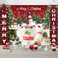LifeisLuck 3-Piece Christmas Banner Set: 71"x43" Backdrop & 2 Porch Signs with Ribbon, Indoor/Outdoor Decor