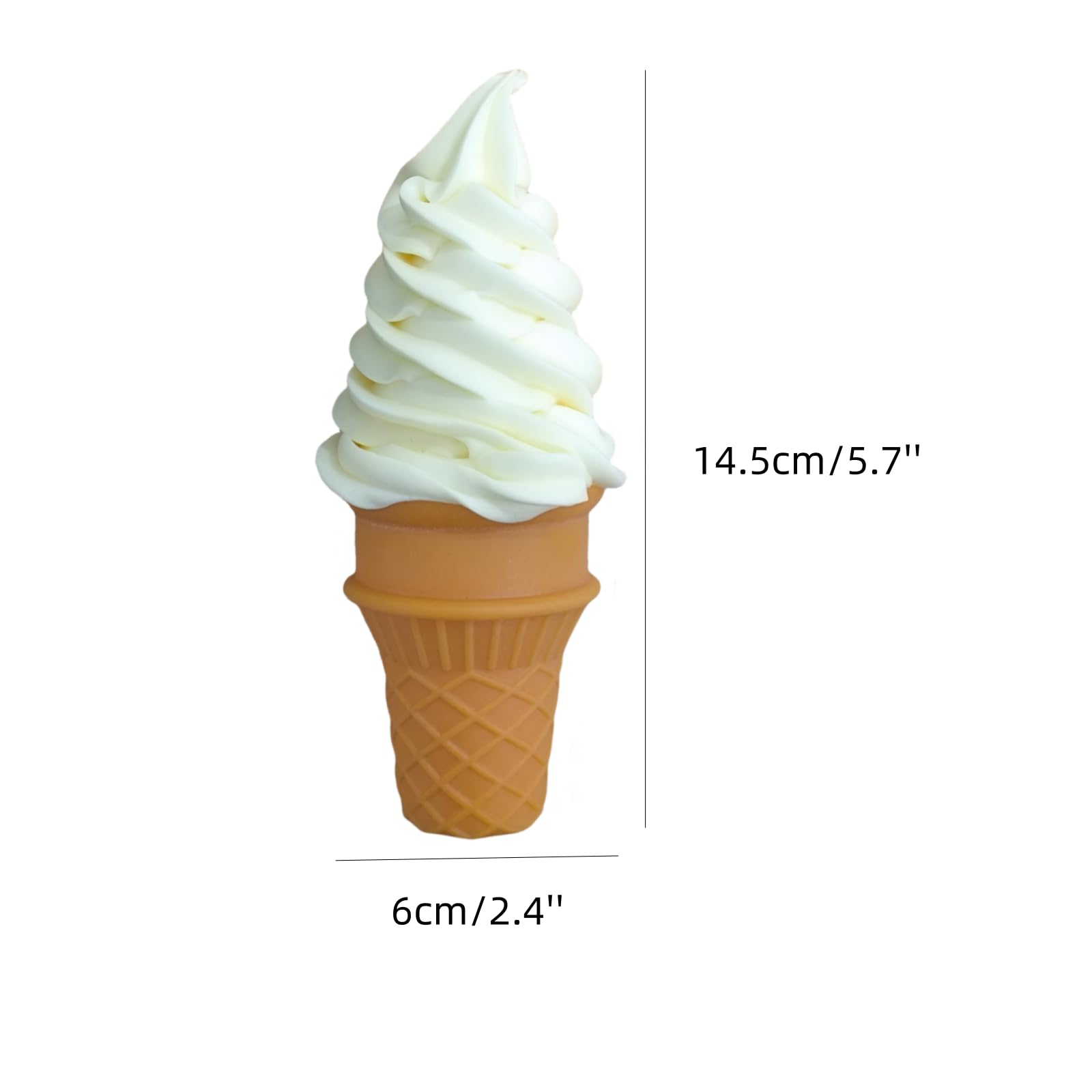 Lifelike Fake Ice Cream Cones (2-Pack) - White & Purple PVC/PVA Decor for Home, Parties, Photography Props, 5.7 Inches