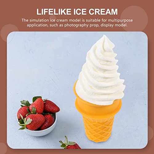 Lifelike Fake Ice Cream Cones (2-Pack) - White & Purple PVC/PVA Decor for Home, Parties, Photography Props, 5.7 Inches