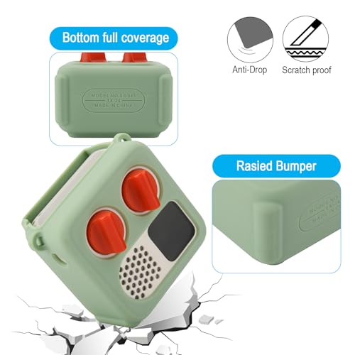 Light Green Silicone Case for Yoto Mini (2024) with Adjustable Strap and Card Slot