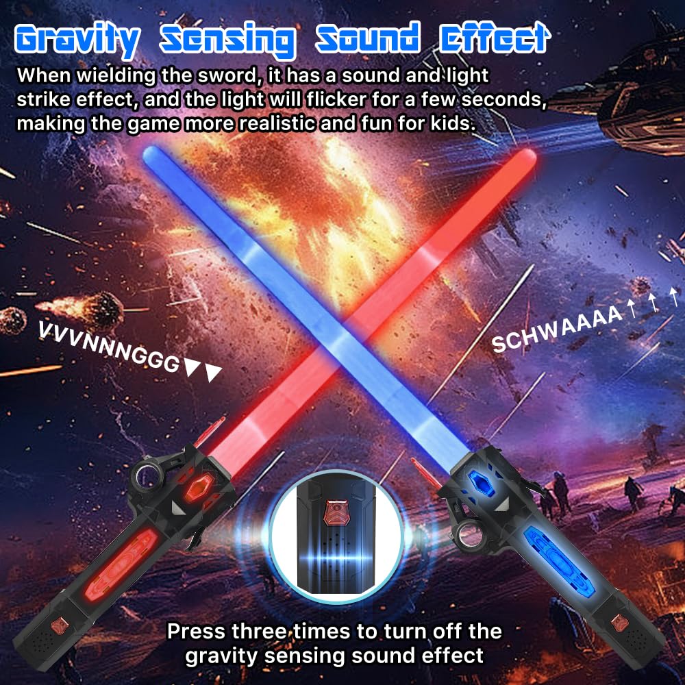 Light Up Sword for Kids – Retractable Blade, 7 Colors, Sound Effects, USB-C Rechargeable