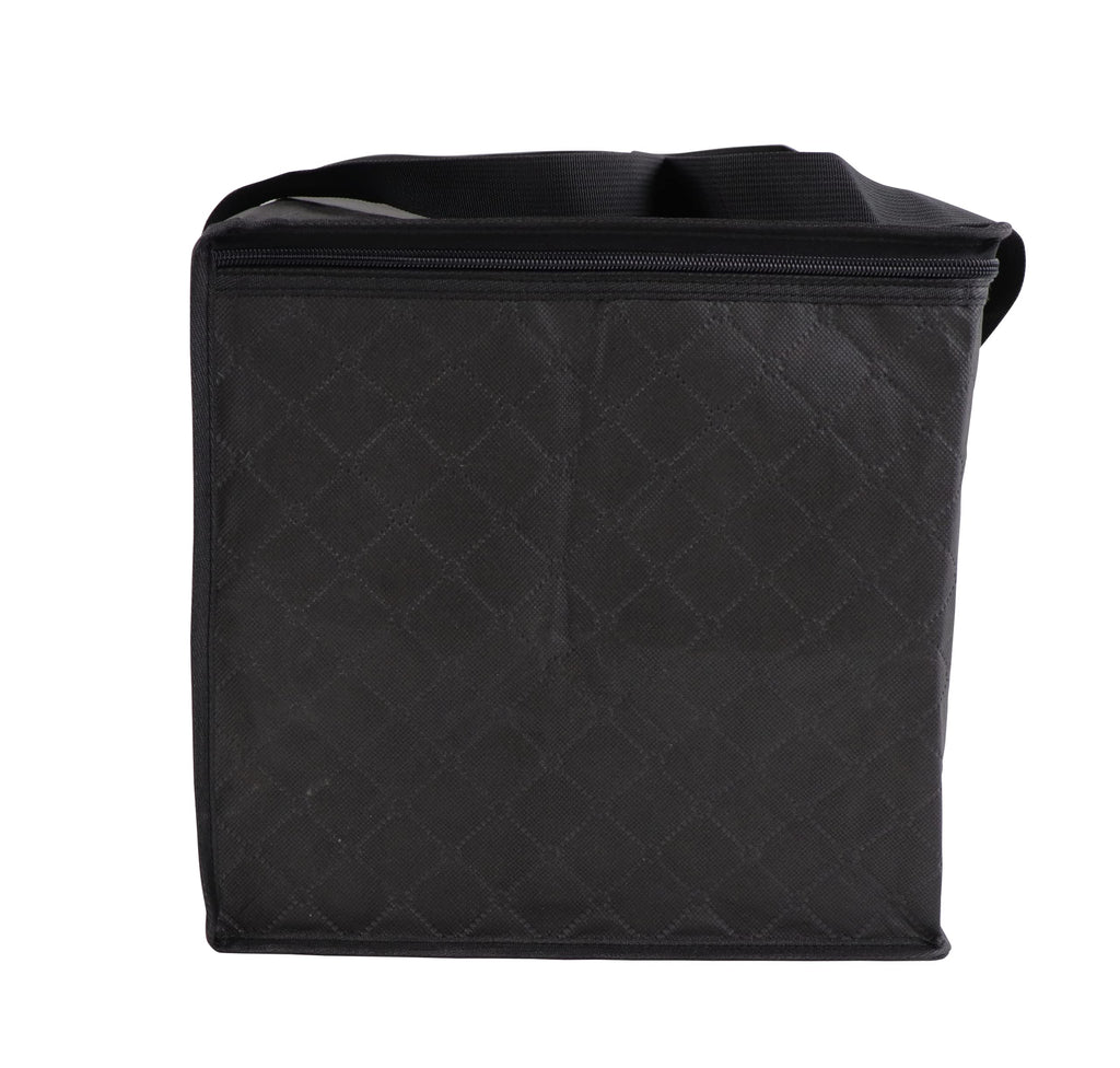 Lightweight Board Game Bag – 12-Inch Cube, Water Resistant, Zippered Lid, Carrying Handle (Black)