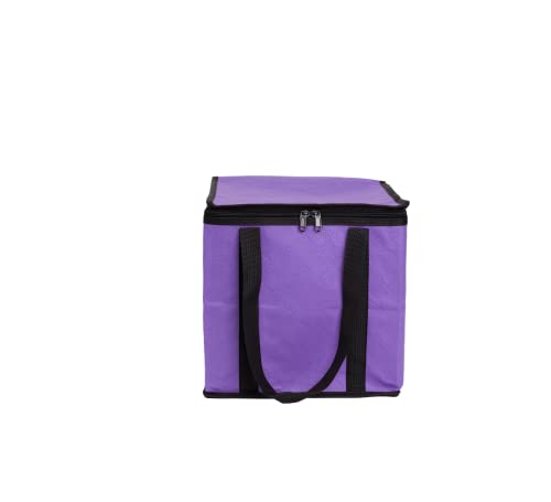 Lightweight Board Game Bag (Purple) – 12-Inch Cube, Zippered Lid, Water-Resistant Non-Woven Fabric with Wraparound Handles
