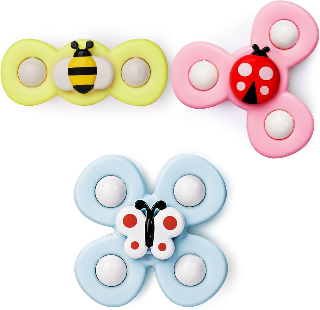 LiKee Suction Cup Fidget Toy - Rotating Sensory Bath Toy for Babies 10+ Months