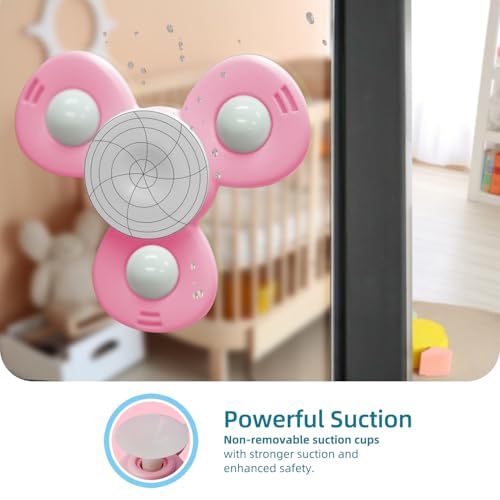 LiKee Suction Cup Fidget Toy - Rotating Sensory Bath Toy for Babies 10+ Months