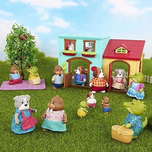 Li'l Woodzeez Bogglesby Alligator Family – Set of 4 Posable Alligator Figures with Storybook for Imaginative Play