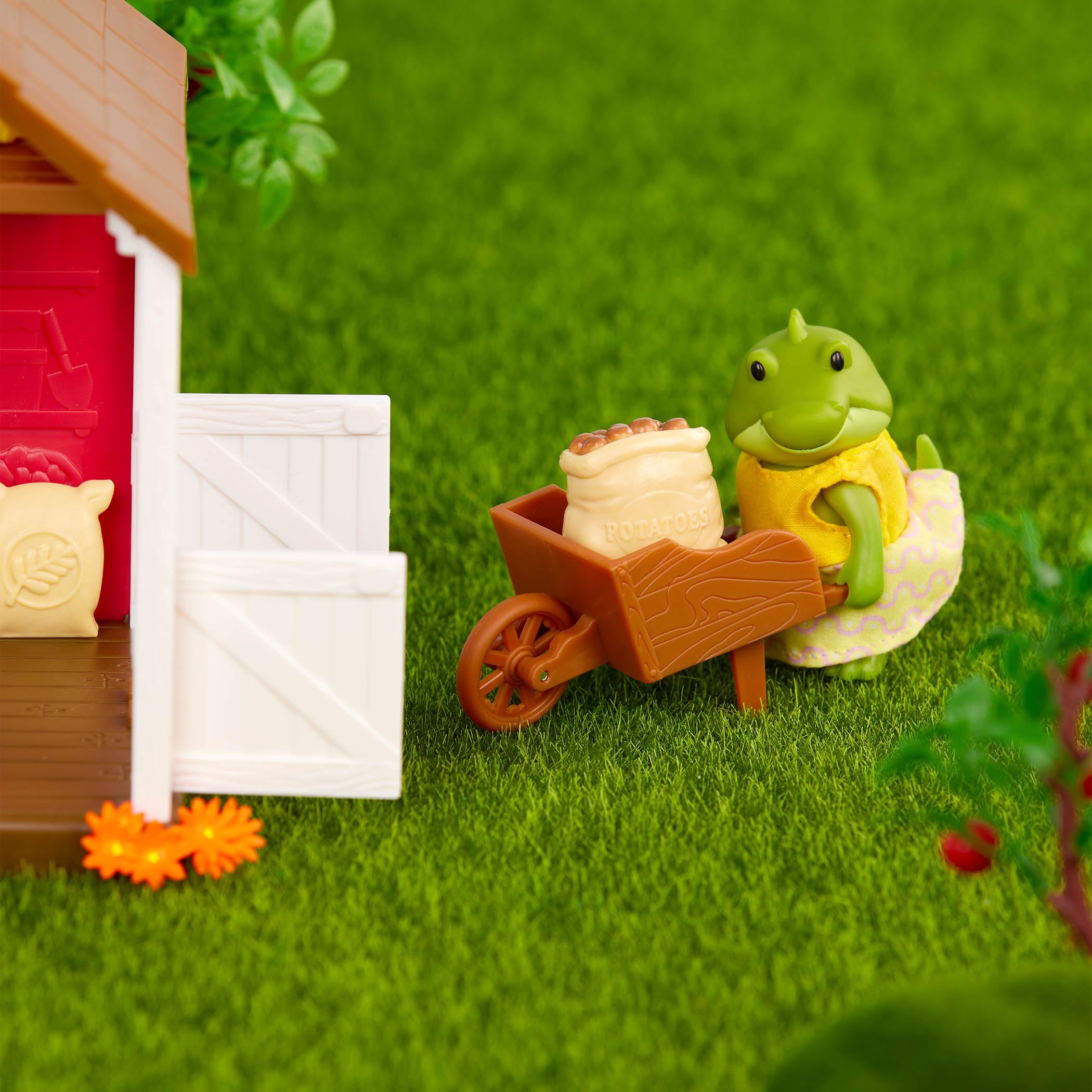 Li'l Woodzeez Bogglesby Alligator Family – Set of 4 Posable Alligator Figures with Storybook for Imaginative Play