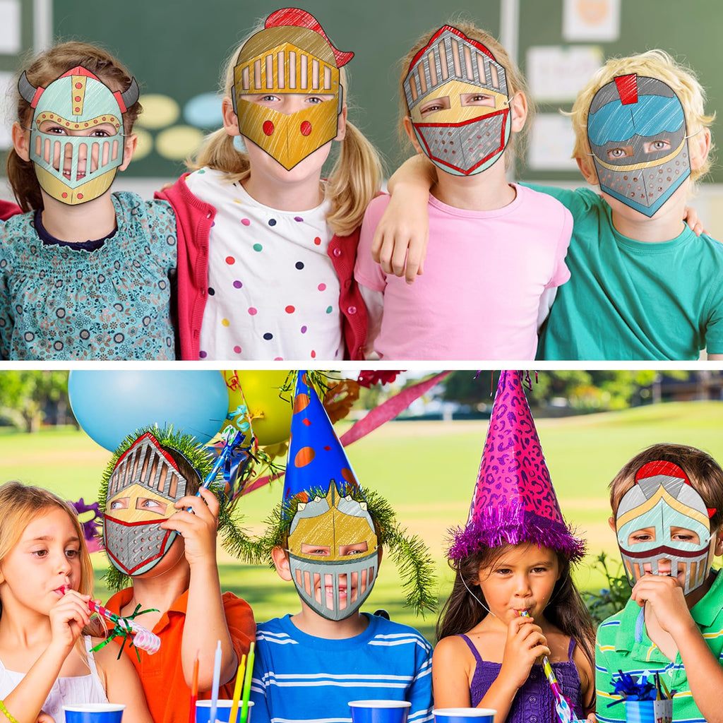 Liliful 30-Pack DIY Knight Mask Craft Kit – Blank Paper Masks for Bible Armor of God Activities