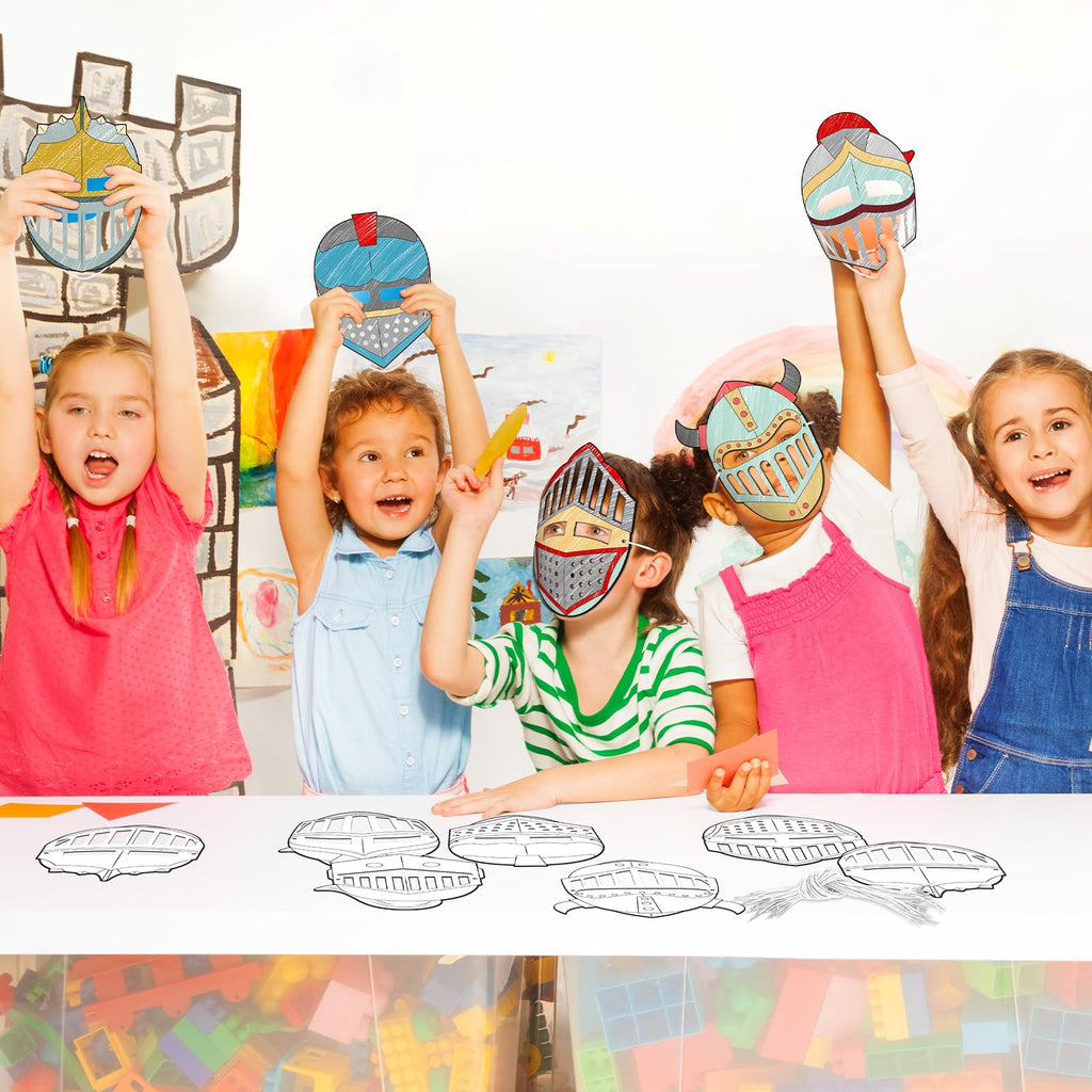 Liliful 30-Pack DIY Knight Mask Craft Kit – Blank Paper Masks for Bible Armor of God Activities