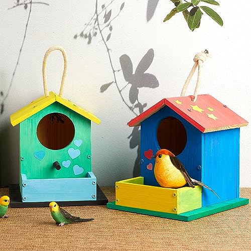 Liliful DIY Wooden Birdhouse Kit – Paint & Assemble Your Own Bird House, Crafts for Kids Ages 4-8