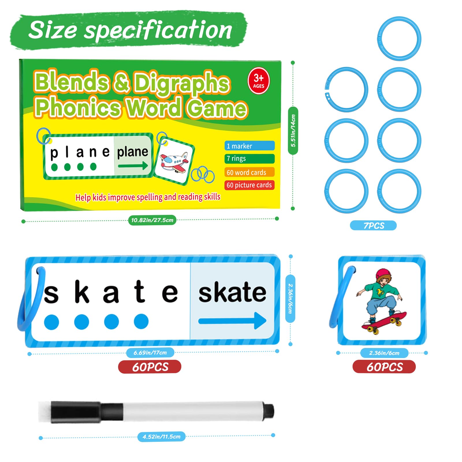 LilLaufy Phonics Flash Cards – Blends, Digraphs & Sight Word Games for Toddlers