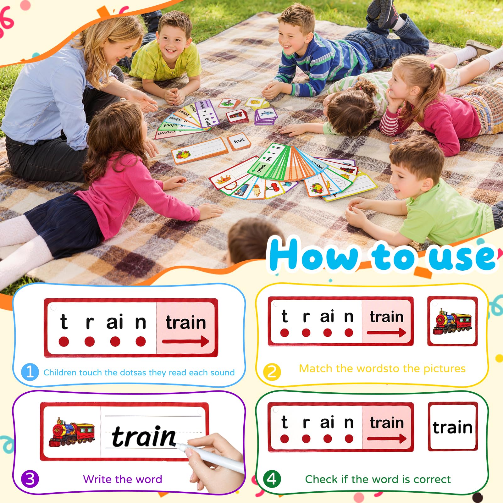LilLaufy Phonics Flash Cards – Blends, Digraphs & Sight Word Games for Toddlers