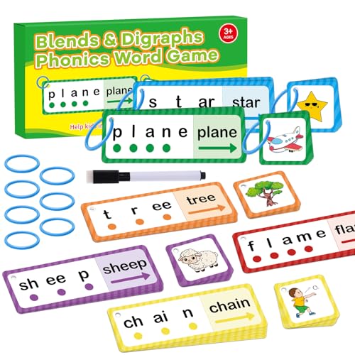 LilLaufy Phonics Flash Cards – Blends, Digraphs & Sight Word Games for Toddlers