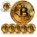 Limited Edition Commemorative Bitcoin Coin – Zinc Alloy Token with Acrylic Display Case – Novelty Collectible for Crypto Enthusiasts