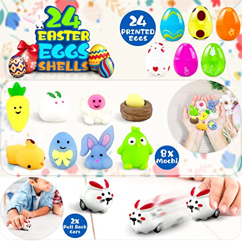 LINAYE 24 Prefilled Easter Eggs with Surprise Toys Inside – Perfect for Egg Hunts and Basket Stuffers