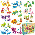 LINAYE 417-Piece Dinosaur Building Blocks Party Favors (12-Pack) for Kids Ages 6-12