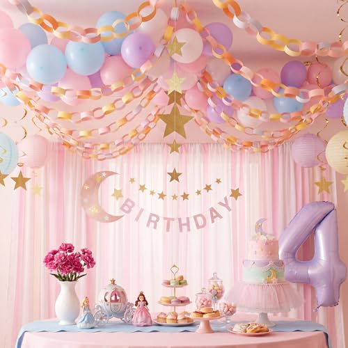 Lincia 600 Sheet Paper Chain Garland Strips with Double-Sided Tape – 1x8 Inch DIY Construction Paper for Party Decorations (Groovy)