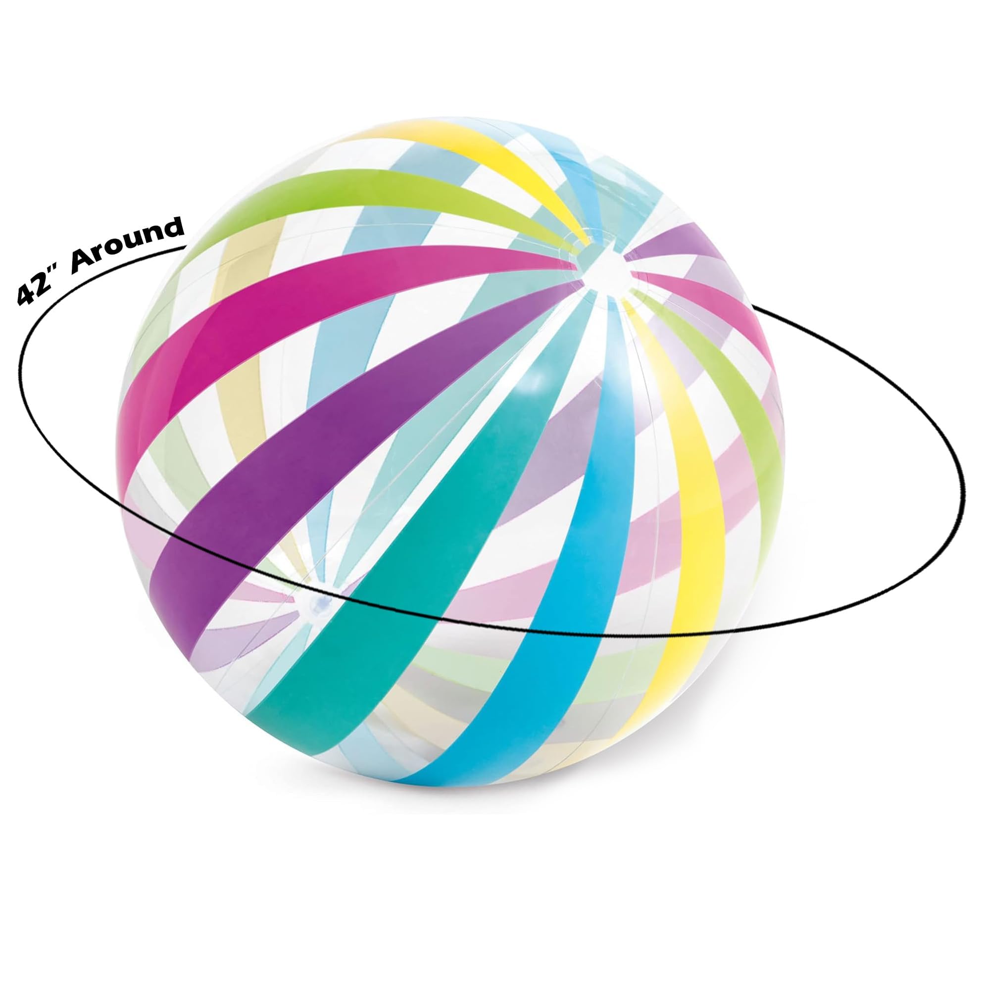 LINE42 Beach Ball Set of 3 – Jumbo 42-Inch & Two 24-Inch Pastel Beach Balls