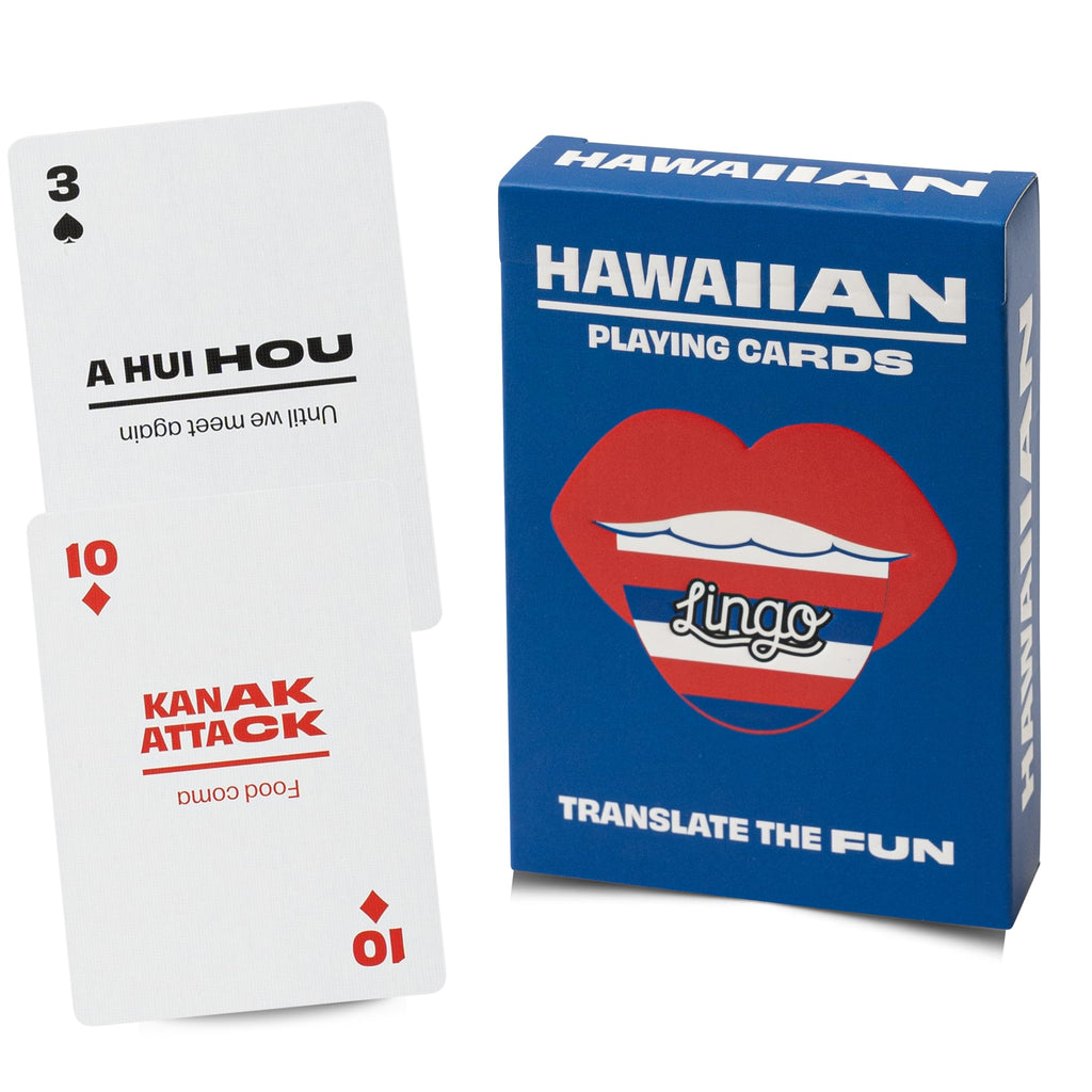 Lingo Hawaiian Playing Cards – Learn Hawaiian Slang with 52 Essential Translations and Phonetics