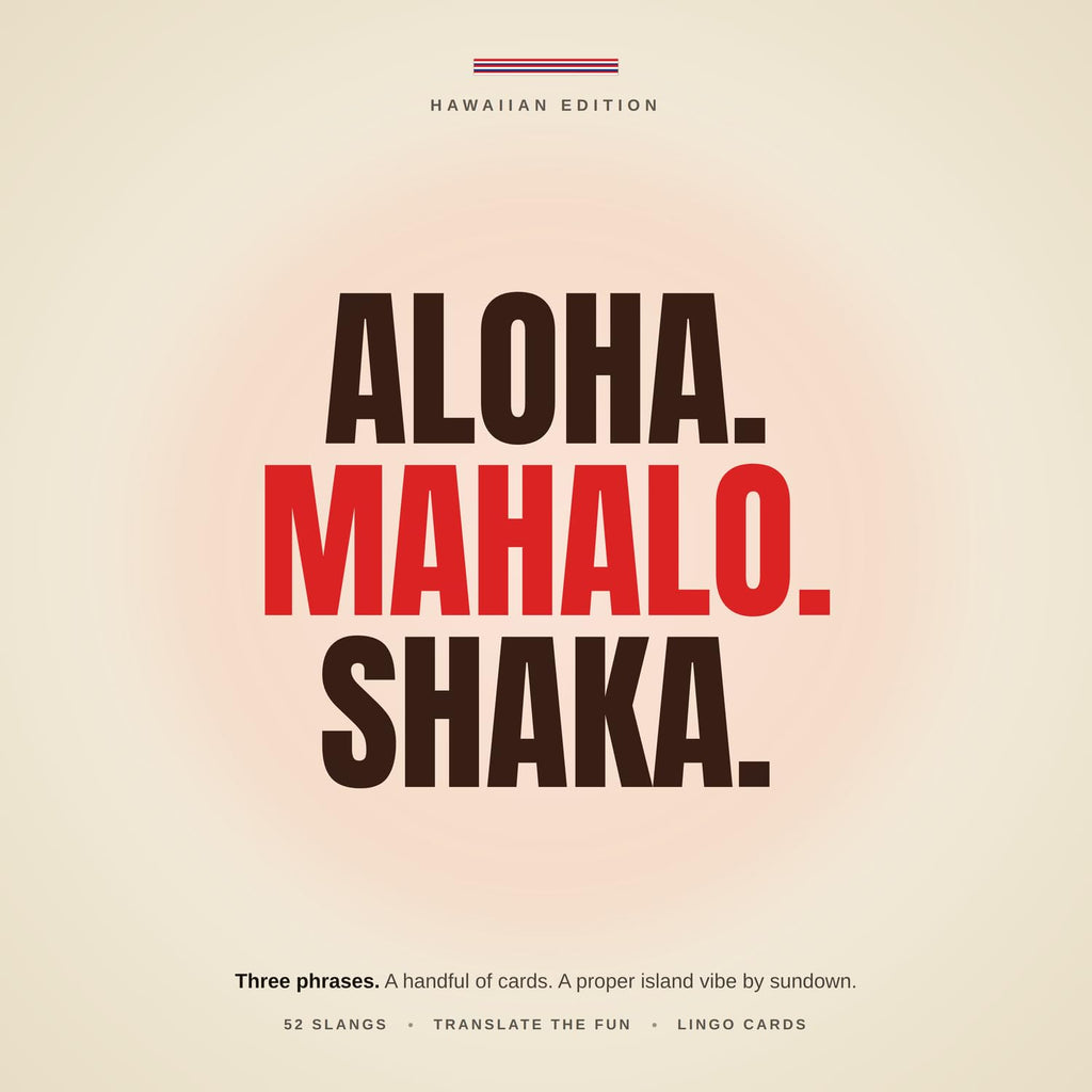 Lingo Hawaiian Playing Cards – Learn Hawaiian Slang with 52 Essential Translations and Phonetics