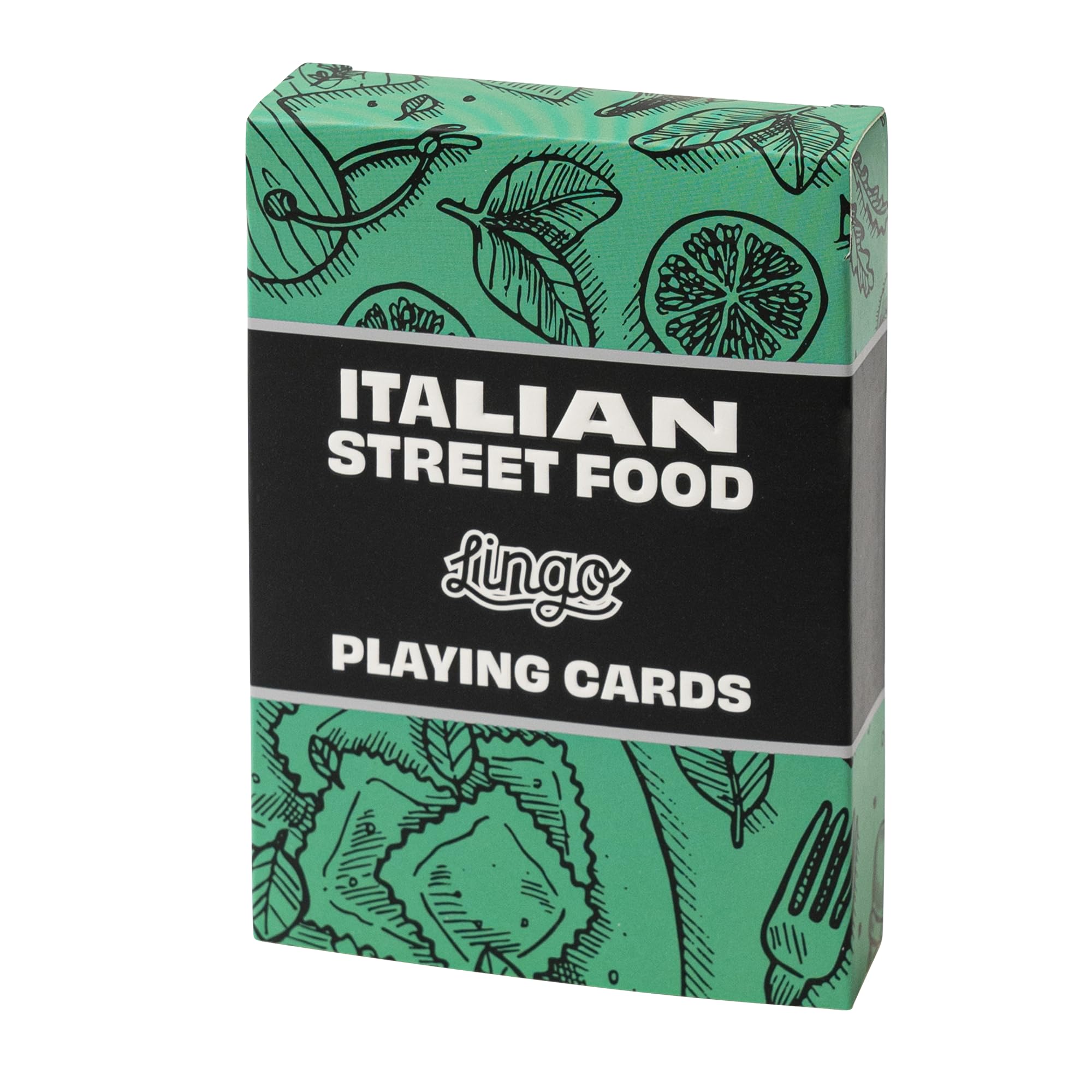Lingo Italian Street Food Playing Cards – 54-Card Deck with Authentic Recipes and Travel Tips