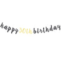 LINGTEER 30th Birthday Glitter Garland Banner 6.7ft - Cheers to Thirty Years Old Party Decoration