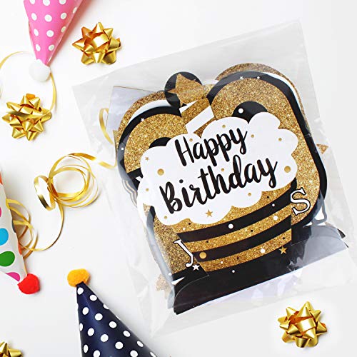 LINGTEER Gold 65th Birthday Table Honeycomb Centerpieces – Set of 8 Cheers to 65th Birthday Decor