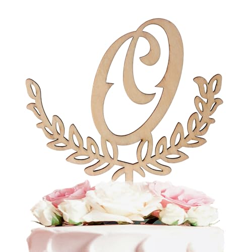 LINGTEER Letter O Wooden Cake Topper - Birthday, Wedding, Anniversary Party Decoration
