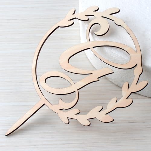 LINGTEER Personalized Letter G Wooden Cake Topper | 5.5 x 6.5 Inch Rustic Cake Decor for Birthday Wedding Anniversary