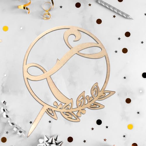 LINGTEER Wooden Initial Letter L Cake Topper – 5.5" x 6.5" Rustic for Birthday Wedding Anniversary